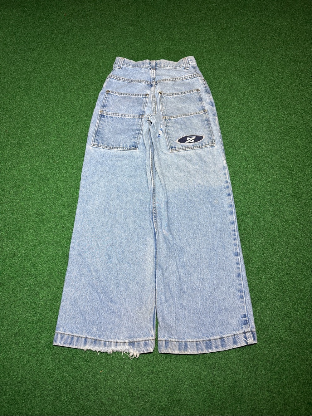 Zonz Jnco 26x28 Jeans Vintage 90s Baggy Wide Leg RARE Skater Embroidered Denim
